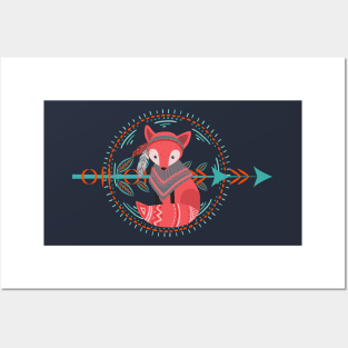 Tribal Fox Totem Boho Spring Posters and Art